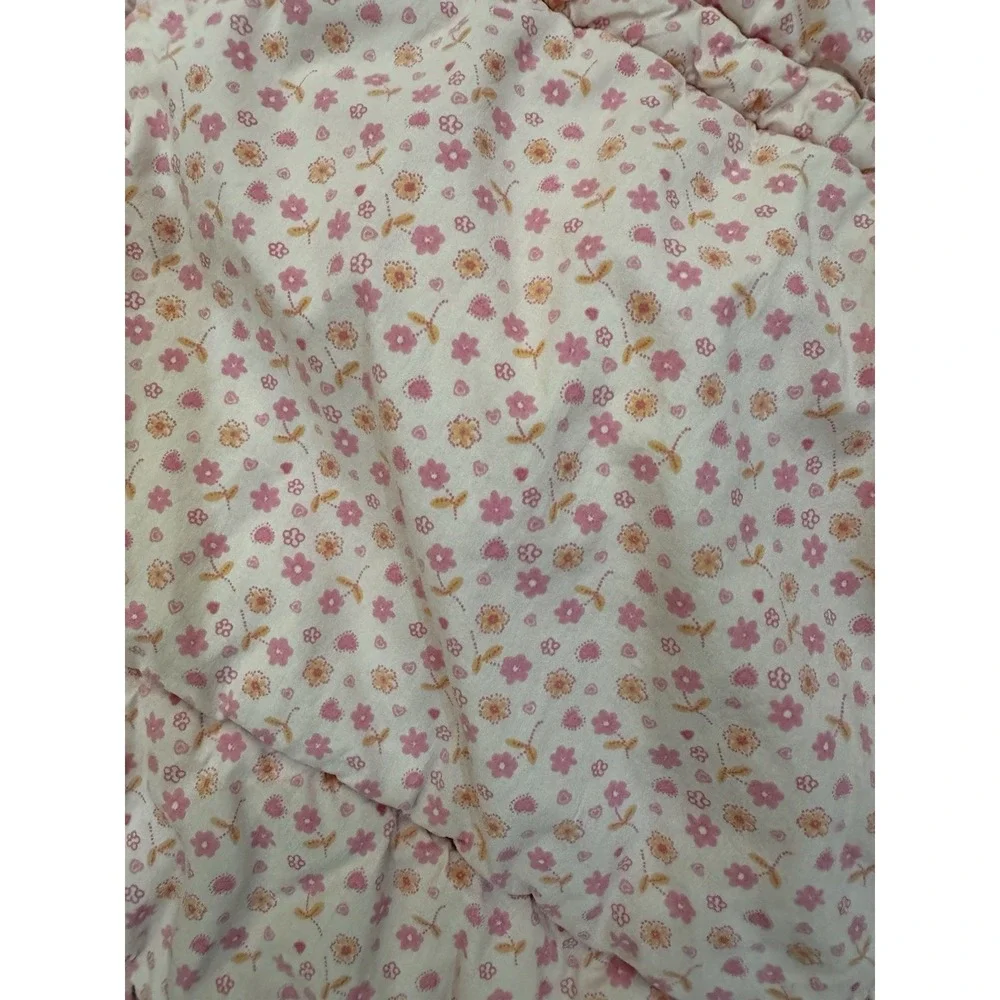 Vintage Pastel Baby Quilt Comforter  Patchwork Nursery Blanket 42 X 32
